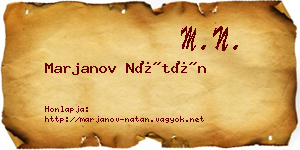 Marjanov Nátán névjegykártya